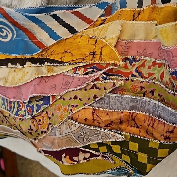 ALEXA'S ANGELS Mixed Pattern Rainbow Silk Blend Boho Scarf Sash - Picture 7 of 7